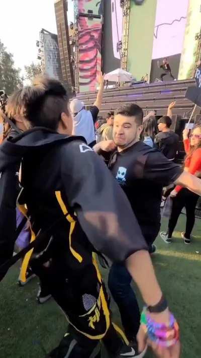 Ol' boy acting reckless at a rave found out real quick...