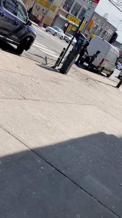 Apparently these two were having a dispute on the street over her seeing another guy and he threatened to throw her stuff out.