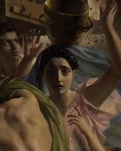 @agustinvidalsaavedra animated the last day of pompeii painting using after effects and it is epic.