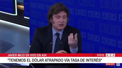Fallas de sonido durante la entrevista de Milei en A24