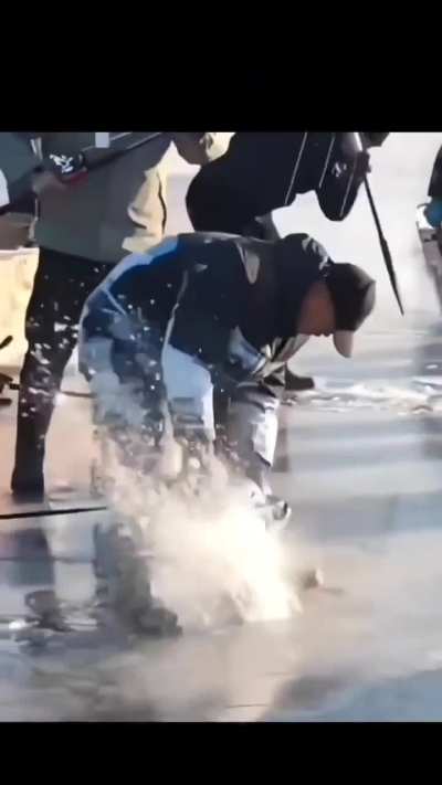 When Ice fishing goes wrong