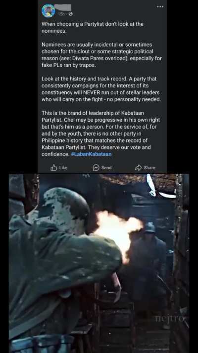 chat, the Kabataan folks are very upset about Chel Diokno now