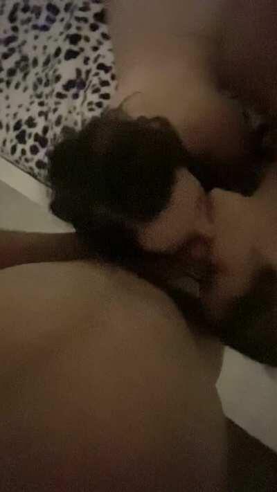 Making out over my husbands cock is our favorite thing to do