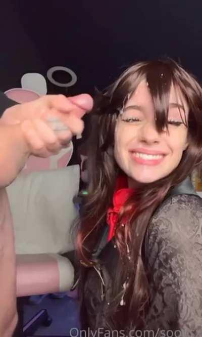 Hot tik tok slut takes monster load of cum