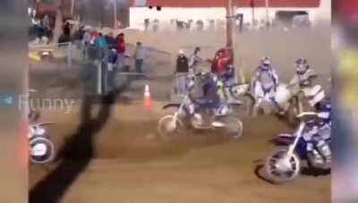 That biker's reaction is gold!