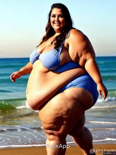 AI girl walks on the beach