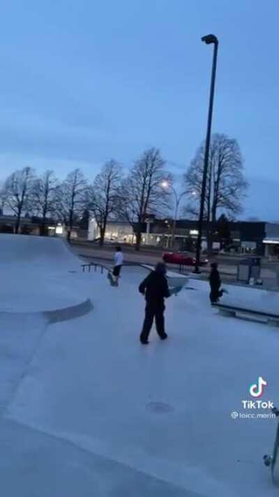 Legends say he's still sliding