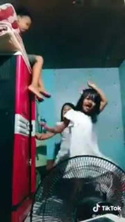 I found another one. pops out of narnia while the other is about to jump from the top rope, the look on her face is priceless.