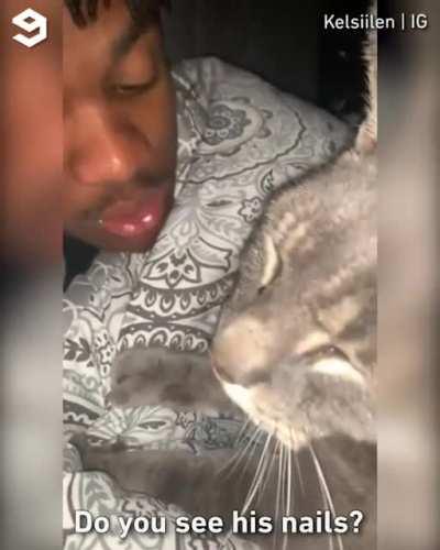 He just wants to cuddle