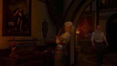 Ciri finds Geralt's painting