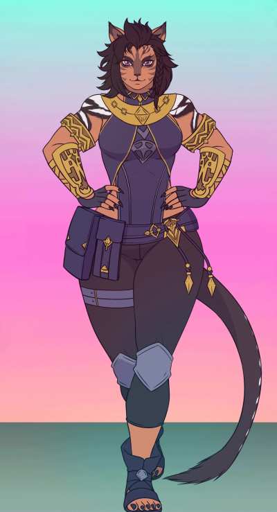 Female Hrothgar, Death by Snu Snu strut animation. (@vanilla_flan07)