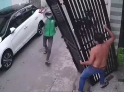 This biker had every reason to just ride off after what happened but instead he stopped to lend a hand