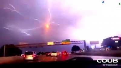 🔥 This lightning in texas from Hurricane Larua