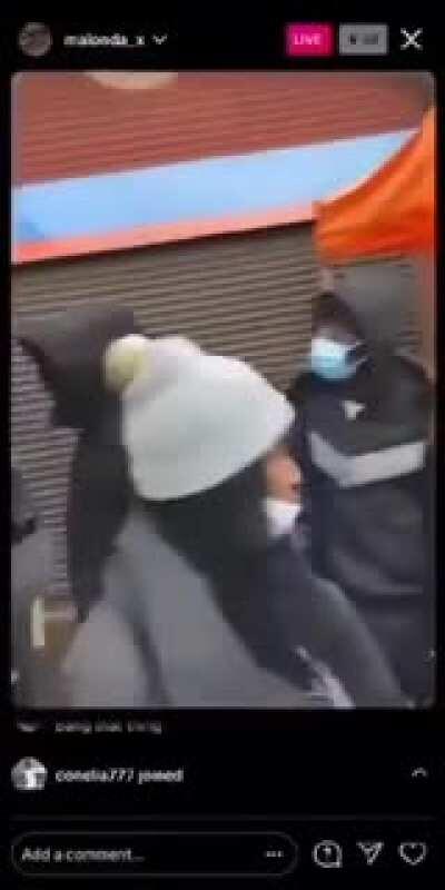 Protestors attacking the spar that that person who died attempted to rob, yikes.