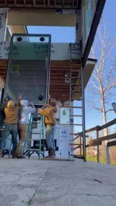 So this is not the correct way to lift a 500 pound window?