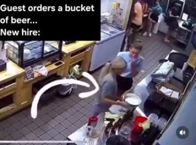 They had ordered a bucket of beer