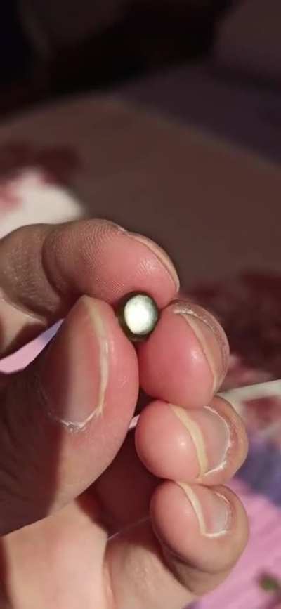 Cabochon Peridot with Cat's Eye Effect