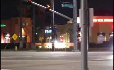 Drone surfing on the street.
