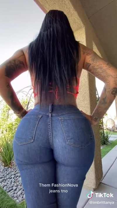 Big Butt Model in Denim Jeans