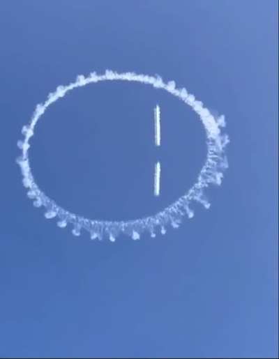 Skilled pilot makes a smiley face in the sky