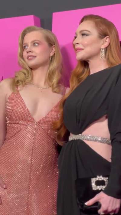 With Lindsay Lohan at the Mean Girls premiere, @meangirls TikTok from January 9, 2024