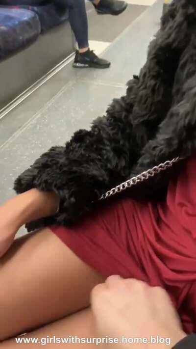 Surprise in public transport. Hannah Moore (gif)