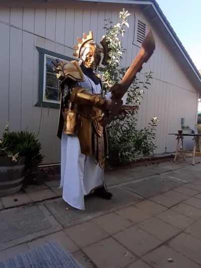 Just finished up [most of] my cloth set cosplay from Mythic Uldir, all I need is to do a few touch ups like fix the cloak and paint the offhand