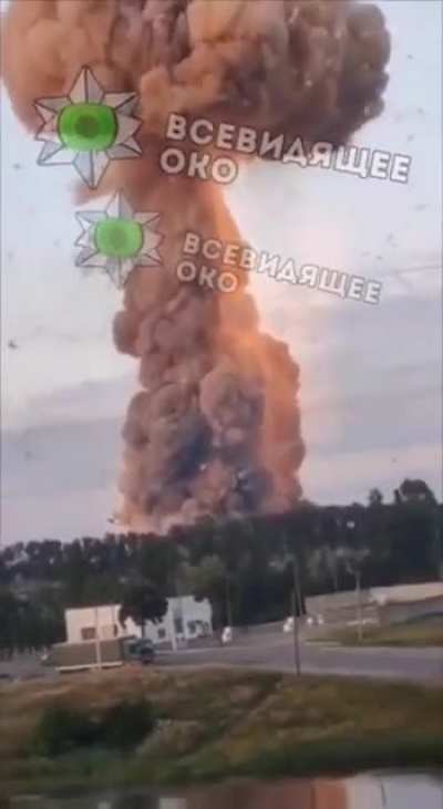 Yet another older explosion in Zhytomyr with countless smaller exposions in the air
