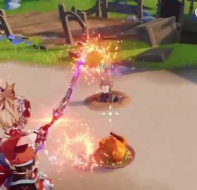 he’s lucky there is no option to eat the chicken in front of him because i would do that 100%