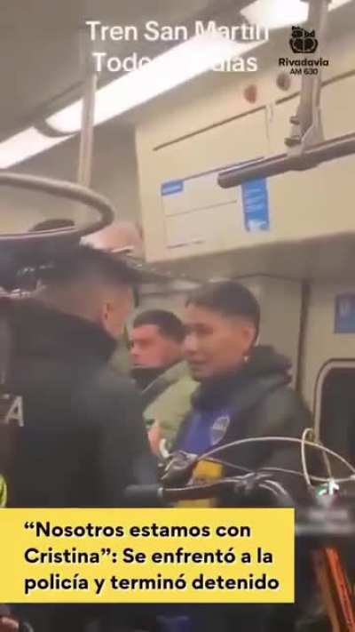 Tren San Martin: Pasajero se enfrento a la policia y termino detenido.