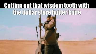 Butter knife that tastes like blood