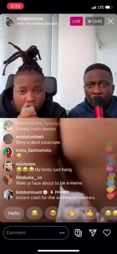 She was showing everything on IG live