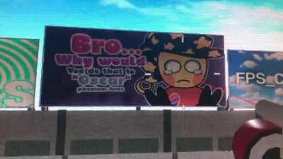 If you shoot the Oscar billboard on mall, he becomes sad (sorry for the quality I don’t have a screen recorder)