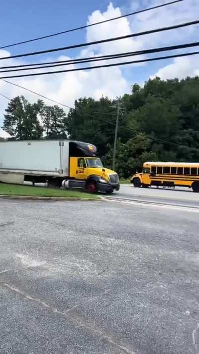 Not stop for a school bus.