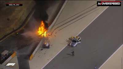 F1 driver Romain Grosjean is thankfully ok after this huge crash. Thanks to Alan van der Merwe and Dr Ian Roberts!
