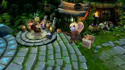 Poppy explaining to the blue side shopkeeper why she's not the hero