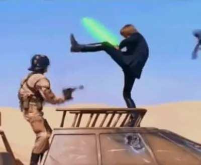 Luke's phantom Force kick (ROTJ)