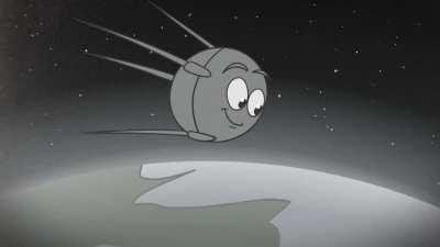 I made this animation of Sputnik orbiting Earth!
