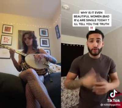 Banjo playing Chad responds to a misogynistic tik tok