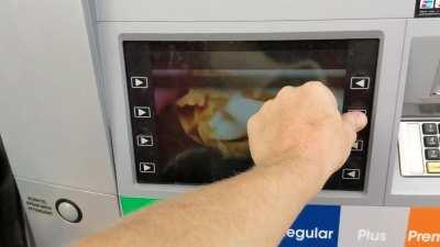The infamous unskippable ad display at the gas pump