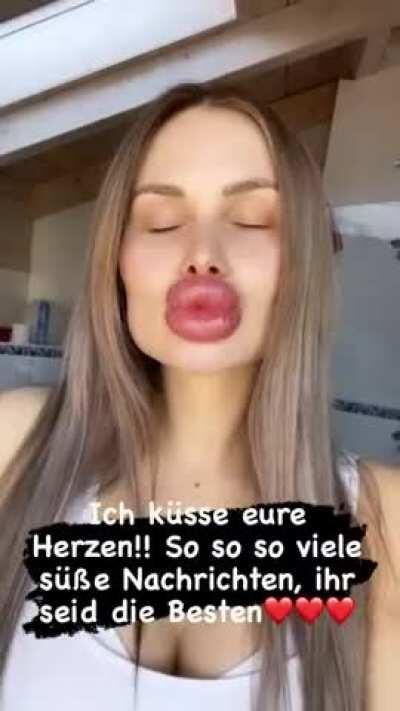 Kisses from gigantic cock pads