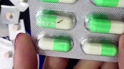 Women finds live worm crawling in pack of antibiotics