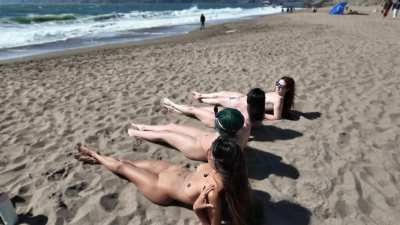 Who needs clothes with friends like these!