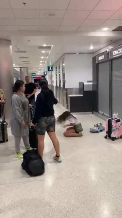 Teen Karen throws a toddler tantrum at the airport