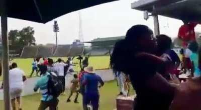 Zimbabwe cricket fans in Harare celebrate