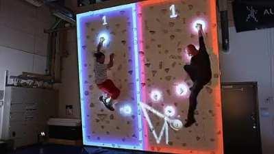 Augmented Wall Climbing Pong