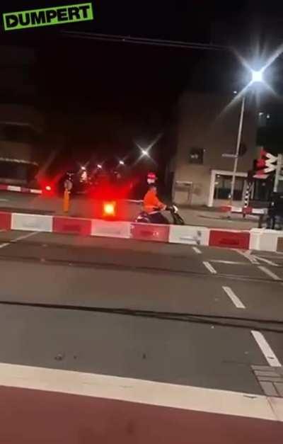 Bitch, train beats scooter (SFW)