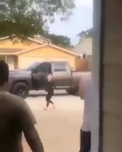 Guy pulls gun and pistol whips driver. 