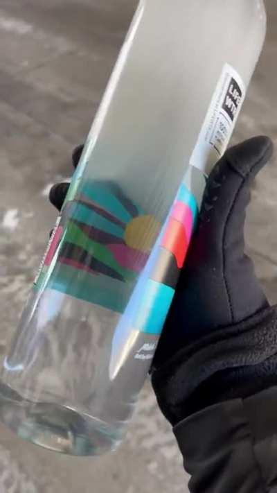 Water bottle freezes instantly!!