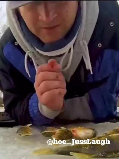 Poor fish. He caught that dirty worm